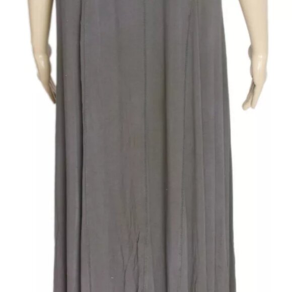 Anthropologie Caite Floral Embroidered Sleeveless V Neck Gray Maxi Dress S & L - Picture 2 of 4